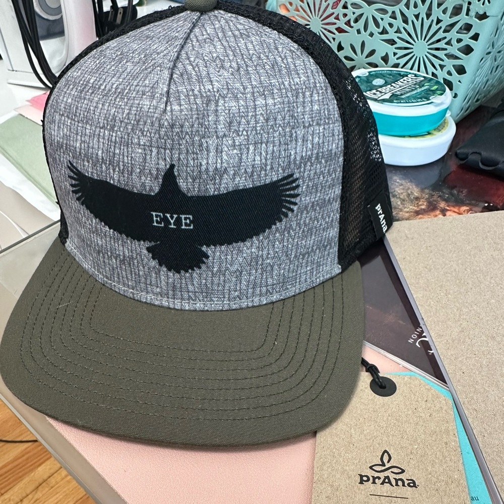 prAna Gray and Olive Men's Trucker Hat